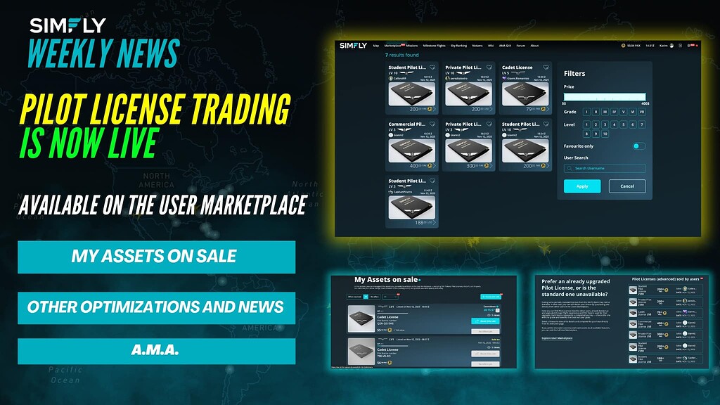 The Pilot License User Marketplace is Live! 🚀 - Announcements - SimFly ...